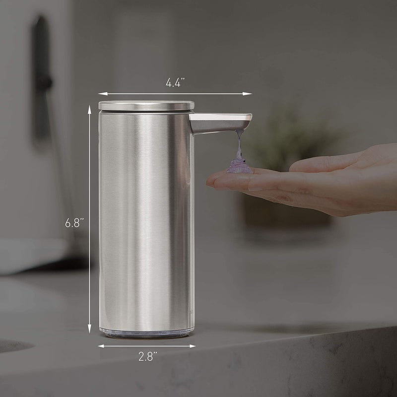 simplehuman 9 oz. Touch-Free Rechargeable Sensor Liquid Soap Pump Dispenser, Brushed Stainless Steel - Image 3