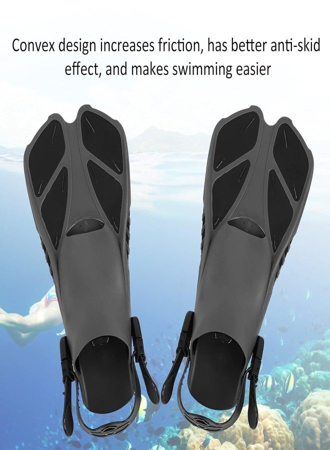 mugath Adjustable Swimming Fins XL - 2-Pack Snorkeling Fins with Dual Drainage Channels, Non-Slip High Elastic Ankle Strap, Comfortable Swim Flippers for Land & Sea - Image 2