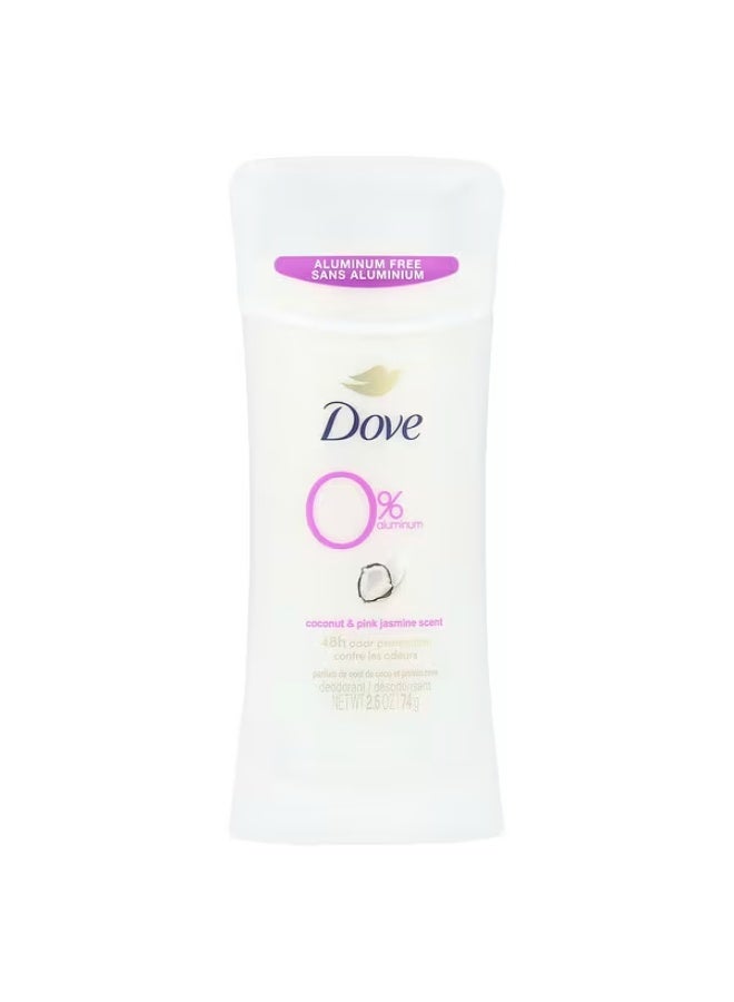 دوف، مزيل عرق خالٍ من الألومنيوم، برائحة جوز الهند والياسمين الوردي، 2.6 أونصة (74 جم)