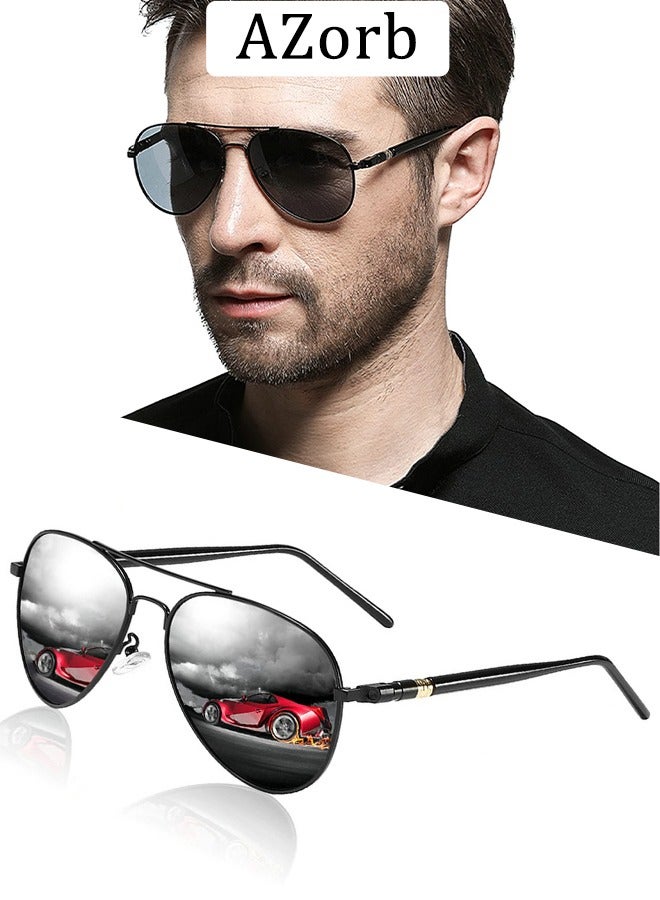 AZorb Men's Polarized Sunglasses Men Women- Aviator Metal Frame Sun Glassess Classic Designer Lightweight UV400 Protection Shades for Outdoor Driving Travel - Image 1