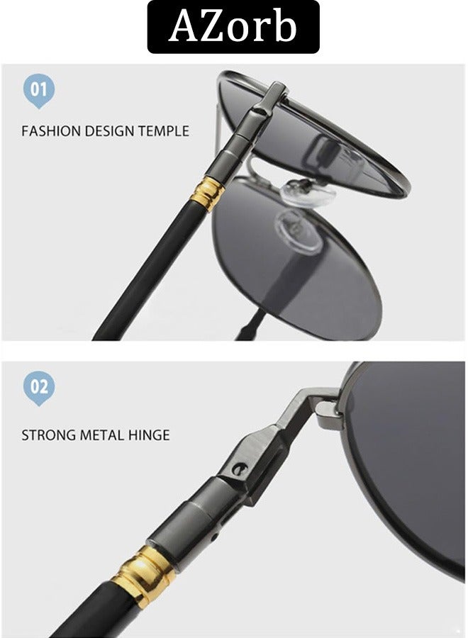 AZorb Men's Polarized Sunglasses Men Women- Aviator Metal Frame Sun Glassess Classic Designer Lightweight UV400 Protection Shades for Outdoor Driving Travel - Image 3