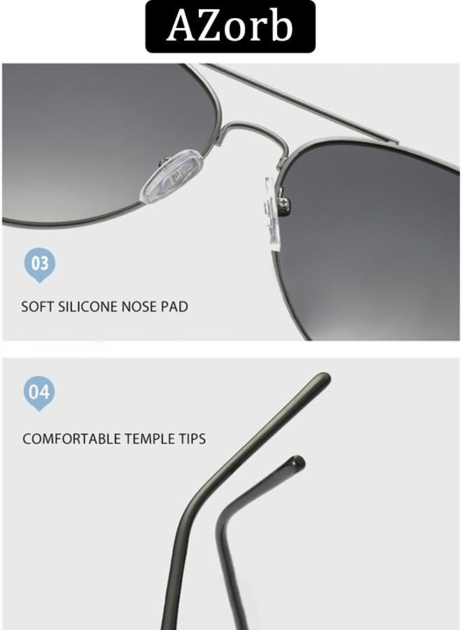 AZorb Men's Polarized Sunglasses Men Women- Aviator Metal Frame Sun Glassess Classic Designer Lightweight UV400 Protection Shades for Outdoor Driving Travel - Image 4