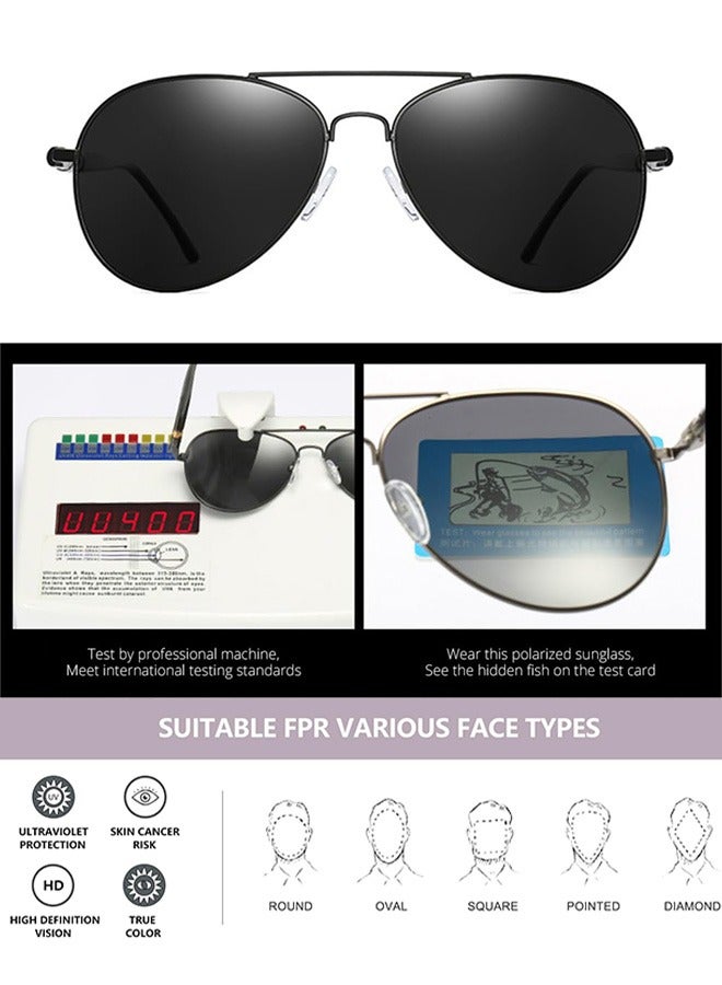 AZorb Men's Polarized Sunglasses Men Women- Aviator Metal Frame Sun Glassess Classic Designer Lightweight UV400 Protection Shades for Outdoor Driving Travel - Image 5