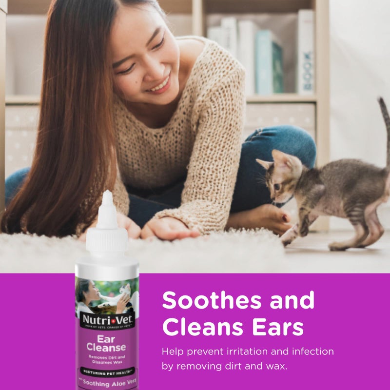 nutri vet Nutri-Vet Ear Cleanser for Cats - Cleans and Deodorizes with Gentle Ingredients - Itch & Infection Relief - 4 Ounces - Image 2