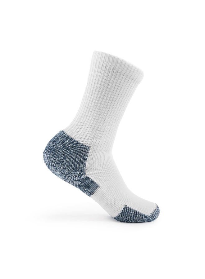 thorlos Mens Xj Max Cushion Crew Running Socks, White/Navy (3 Pairs), Large US - Image 4