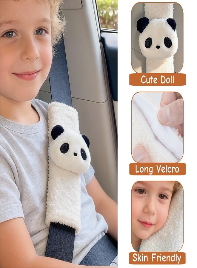 Zigihos 2 PCS Seat Belt Cover Pad, Cute Kawaii Animal Panda Seatbelt Covers for Kids and Adults, Winter Plush Fluffy Soft Seat Belt Cover, Cartoon Seatbelt Cushion,Car Seat Strap Pads (G-Panda) - Image 4