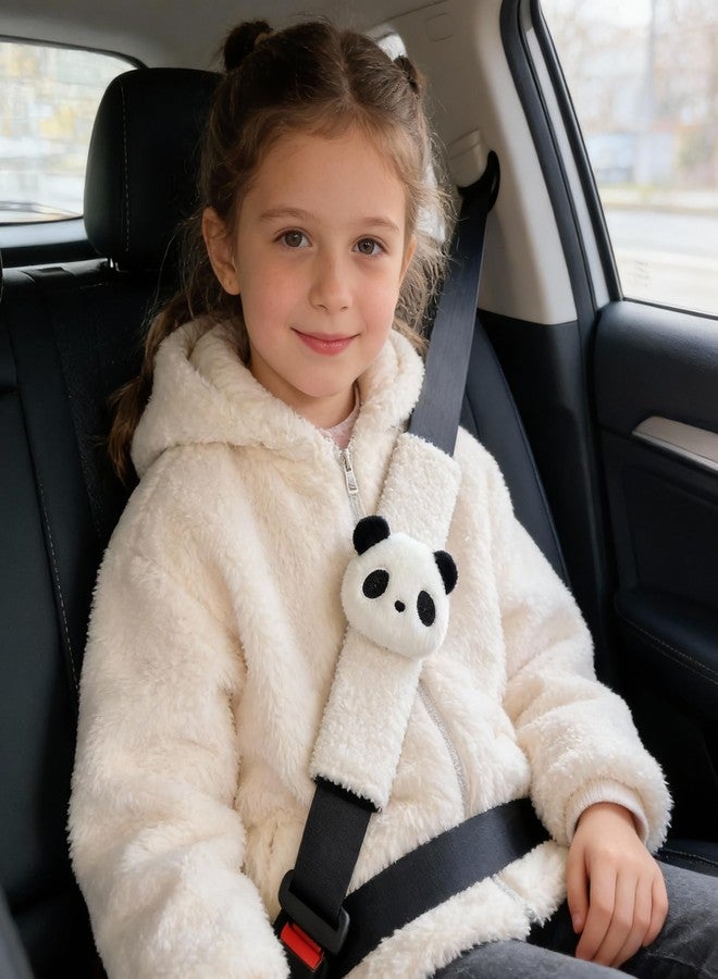 Zigihos 2 PCS Seat Belt Cover Pad, Cute Kawaii Animal Panda Seatbelt Covers for Kids and Adults, Winter Plush Fluffy Soft Seat Belt Cover, Cartoon Seatbelt Cushion,Car Seat Strap Pads (G-Panda) - Image 5