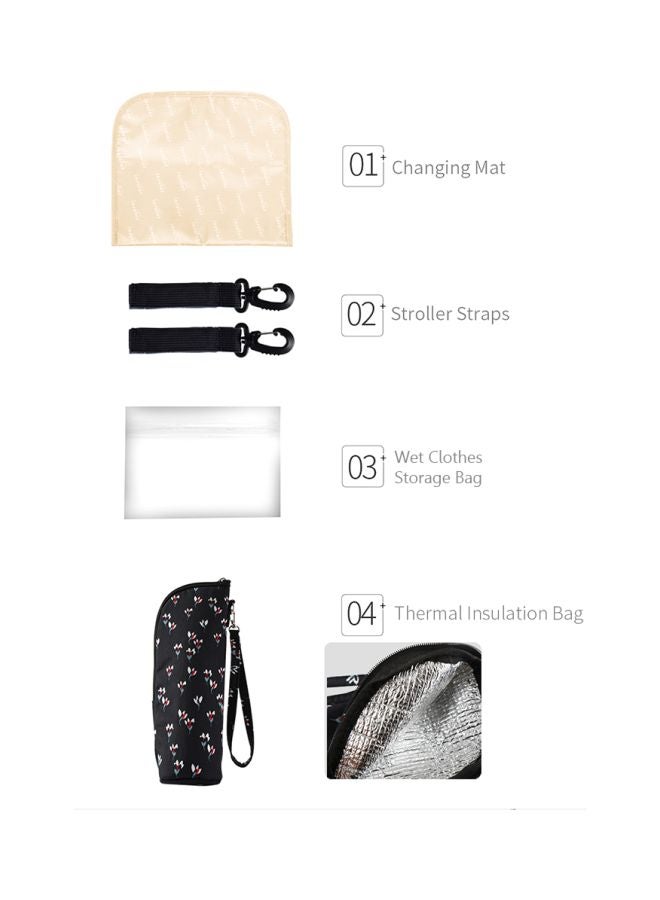 insular Waterproof Multi-Function Baby Diaper Bag with Changing Pad Insulation, Stroller Hanging Strap Storage - Image 5