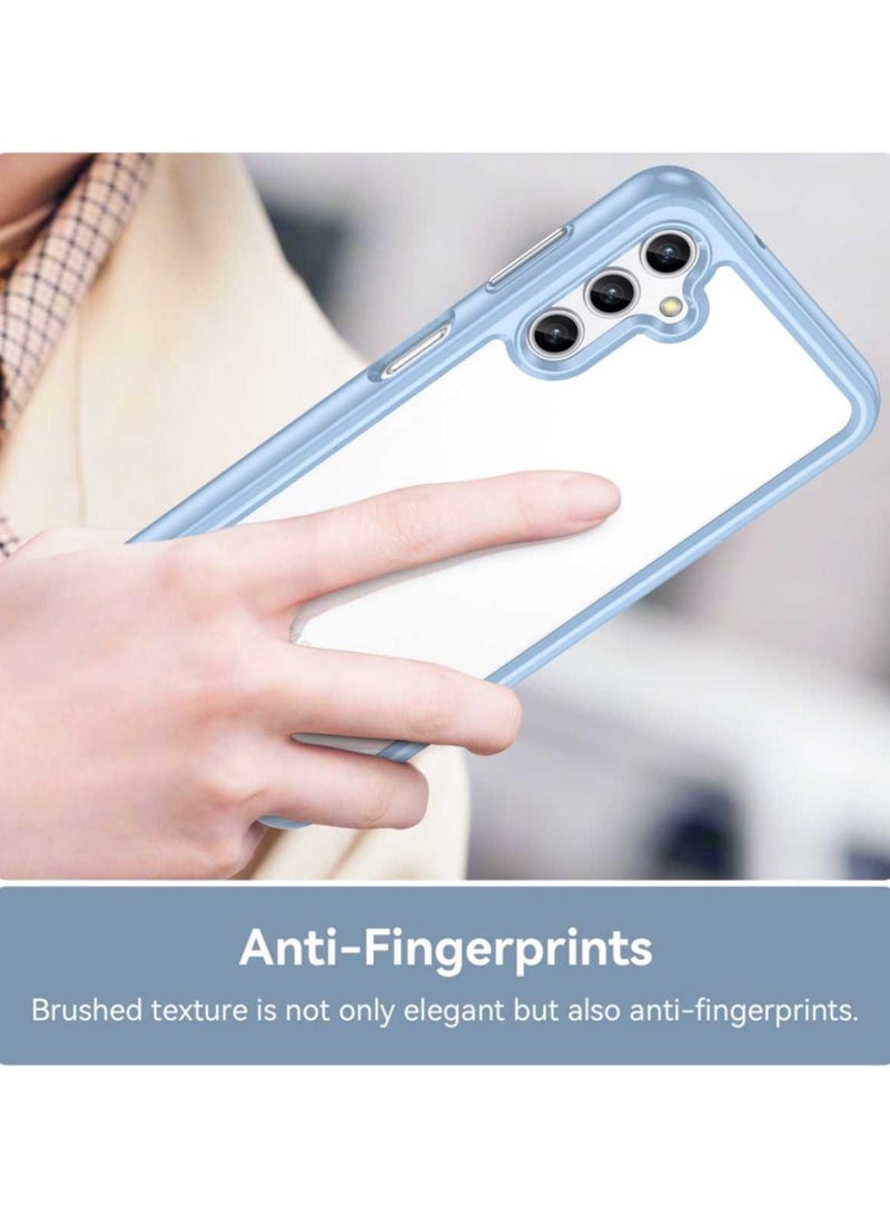 Generic - For Samsung Galaxy A14 Case,Slim Dropproof[Defend from Drop/Scratch/Slip/Fingerprint] Clear Acrylic Hard Back Soft TPU Bumper Hybrid Cover for Samsung Galaxy A14,Blue - Image 1