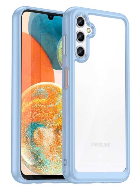 For Samsung Galaxy A14 Case,Slim Dropproof[Defend from Drop/Scratch/Slip/Fingerprint] Clear Acrylic Hard Back Soft TPU Bumper Hybrid Cover for Samsung Galaxy A14,Blue