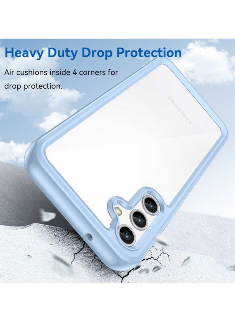 Generic - For Samsung Galaxy A14 Case,Slim Dropproof[Defend from Drop/Scratch/Slip/Fingerprint] Clear Acrylic Hard Back Soft TPU Bumper Hybrid Cover for Samsung Galaxy A14,Blue - Image 1