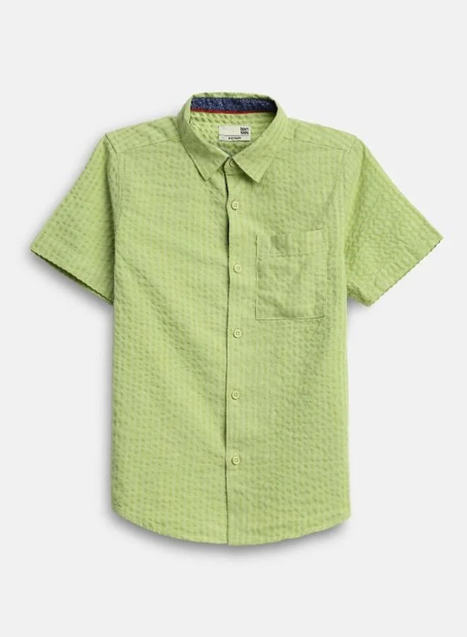 Bonkids Boy's Multicolour 100% Cotton Printed Regular Fit Shirt