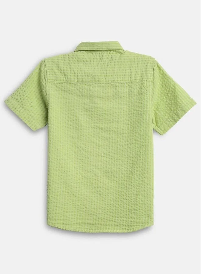 Bonkids Boy's Multicolour 100% Cotton Printed Regular Fit Shirt