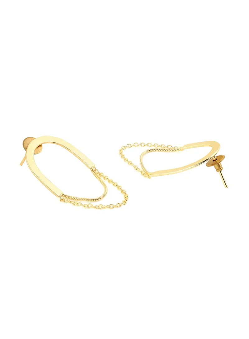 Priyaasi Plated Metal Chain Drop Earrings