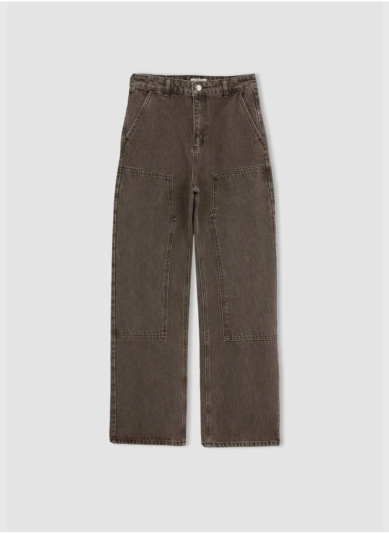 ديفاكتو Woman Wideleg Cargo Denim Trousers