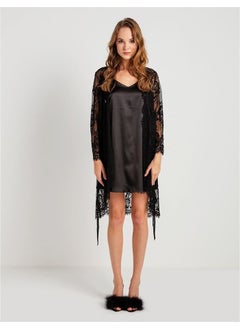 Magic Form 32805 Tassel Lace Dressing Gown - Black  - Image 5