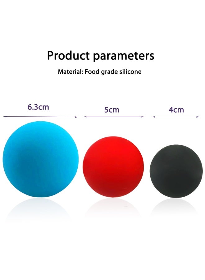 Loucky 3-Pack Silicone Massage Balls Set, Lacrosse Massage Balls for Jaw, Hands, Plantar Fasciitis and Full Body Myofascial Release, Deep Tissue Relief, Portable & Washable (Large 6.3cm, Medium 5cm, Small 4cm) - Image 2