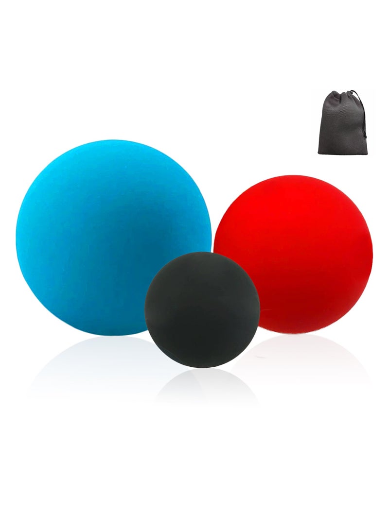 Loucky 3-Pack Silicone Massage Balls Set, Lacrosse Massage Balls for Jaw, Hands, Plantar Fasciitis and Full Body Myofascial Release, Deep Tissue Relief, Portable & Washable (Large 6.3cm, Medium 5cm, Small 4cm) - Image 1