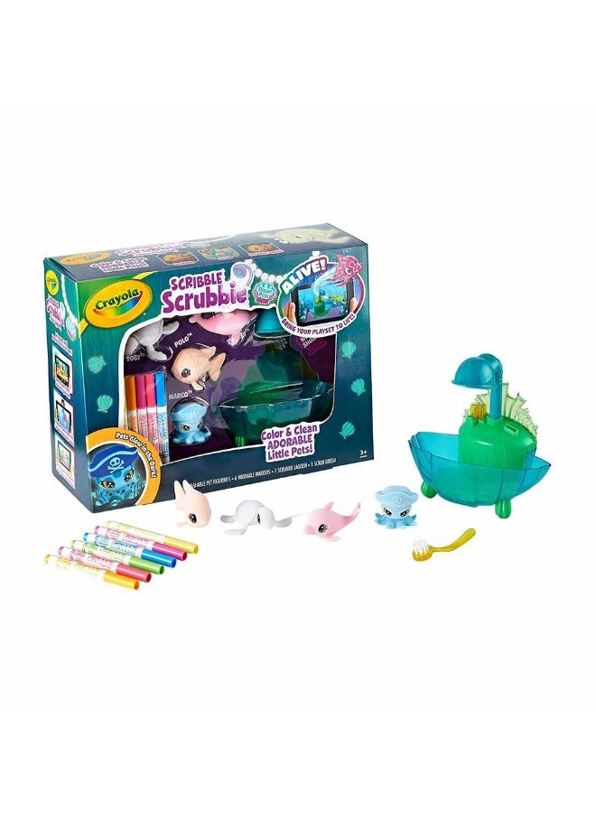 Crayola حيوانات المحيط المتلألئة القابلة للتلوين مع مجموعة اللعب في البحيرة - Image 2