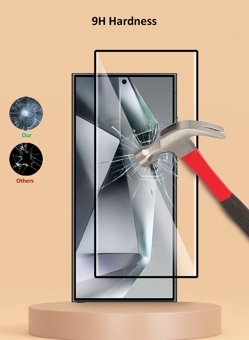Techie واقي شاشة كامل من الزجاج المقوى عالي الجودة بدرجة صلابة 10H لهاتف Samsung Galaxy S24 Ultra 2024 - مضاد للخدش ومضاد لبصمات الأصابع ومضاد للفقاعات - Image 3