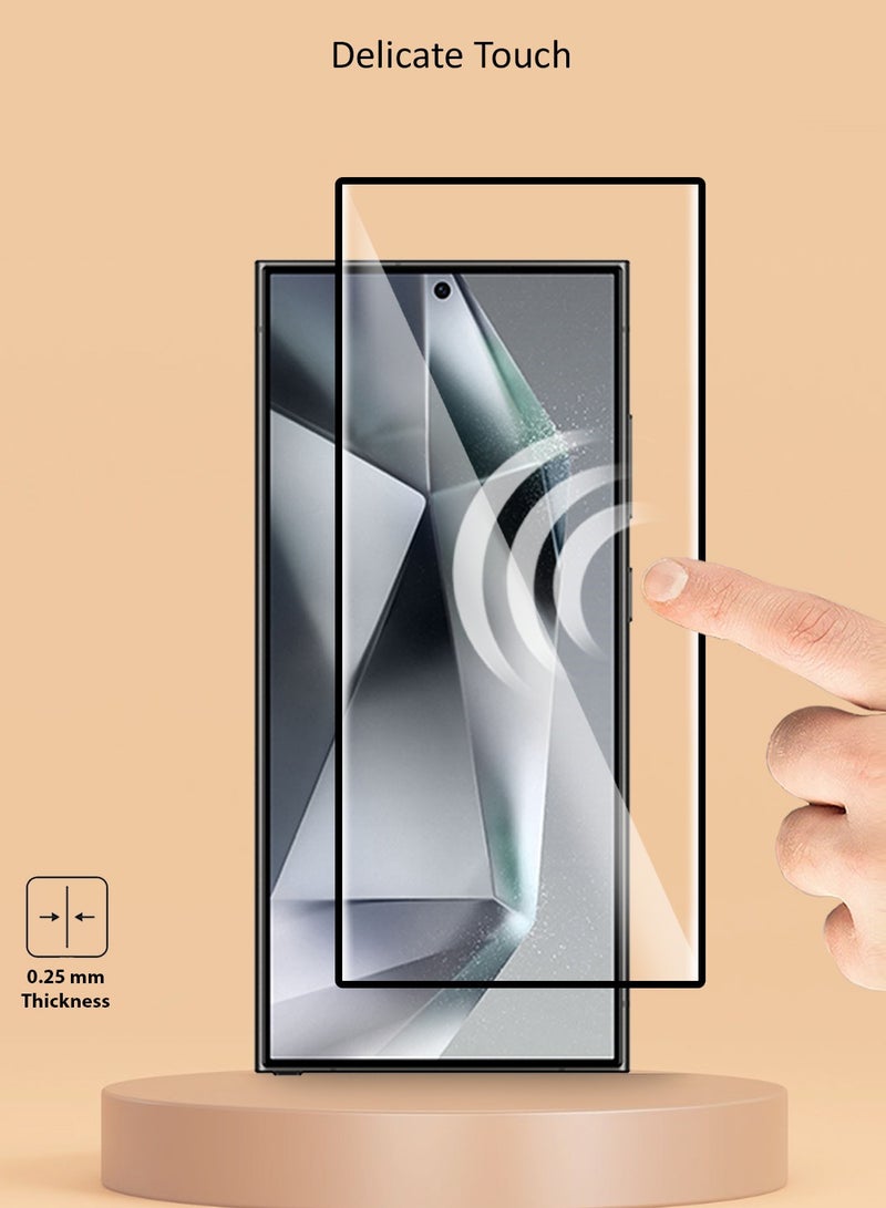 Techie واقي شاشة كامل من الزجاج المقوى عالي الجودة بدرجة صلابة 10H لهاتف Samsung Galaxy S24 Ultra 2024 - مضاد للخدش ومضاد لبصمات الأصابع ومضاد للفقاعات - Image 4