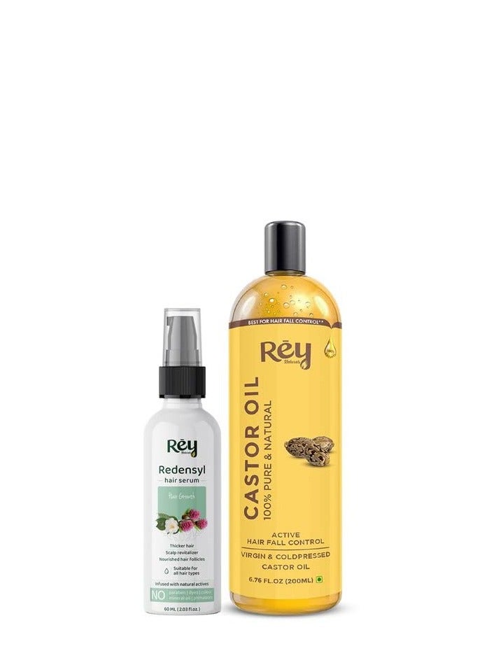 ري زيت الخروع من راي ناتشورالز 200 مل ومصل الشعر ريدنسيل 60 مل - Image 1