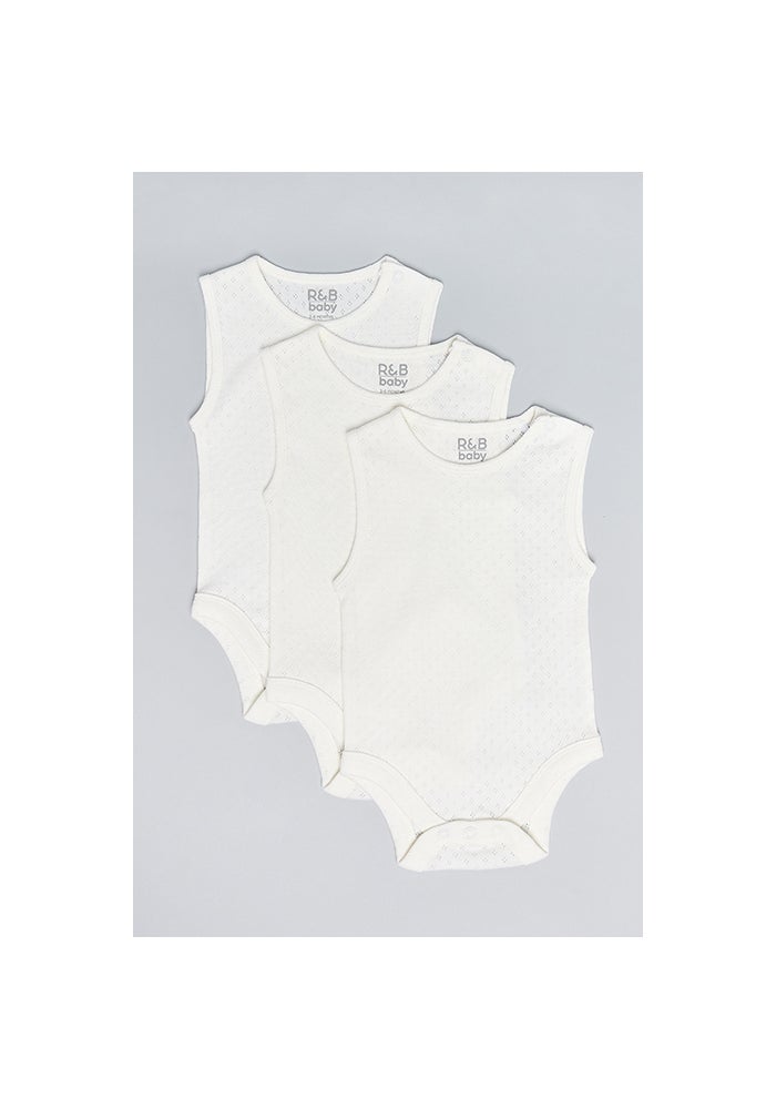 R&B 3 Pack Solid Sleeveless Bodysuits - Image 1