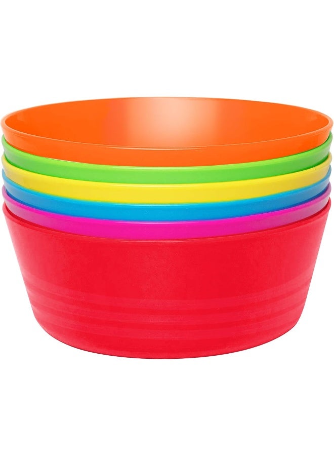 PLASKIDY Plastic Toddler Bowls Set of 6 Kids Bowls 10 Oz - Image 1