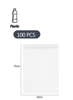 Ant 100-Piece Clear Plastic Ziplock Bags, Resealable Storage Pouch Bags for Kitchen Storage Jewellery Craft Storage (10*15CM)  - Image 1