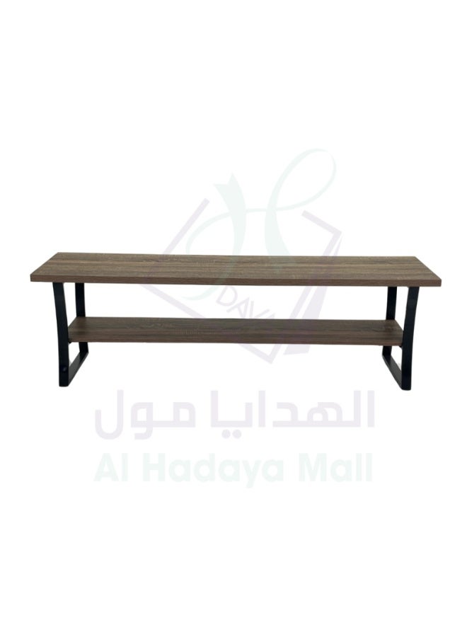 AL Hadaya Mall Modern Design TV Table Unit Brown and Black 160x50x40 cm Media Entertainment Console Cabinet for Living Room - Image 4