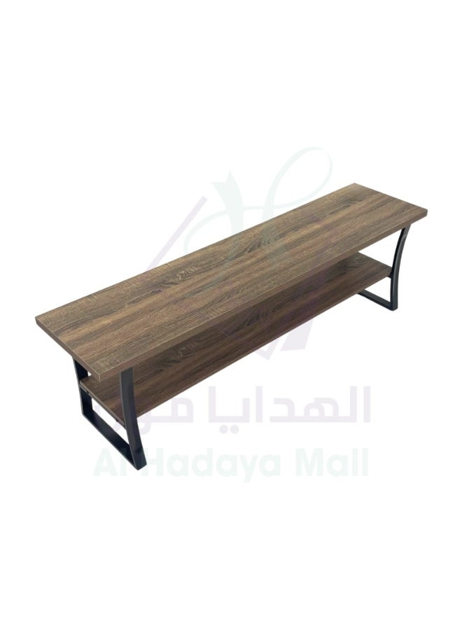 AL Hadaya Mall Modern Design TV Table Unit Brown and Black 160x50x40 cm Media Entertainment Console Cabinet for Living Room - Image 3