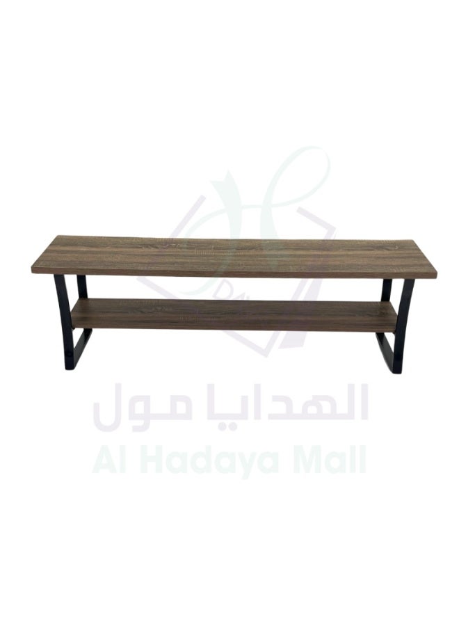AL Hadaya Mall Modern Design TV Table Unit Brown and Black 160x50x40 cm Media Entertainment Console Cabinet for Living Room - Image 2