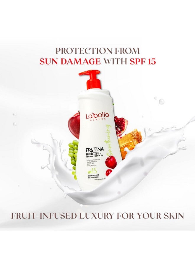 Labolia Beaute Frutina Hydrating Body Lotion for Smooth & Glowing Skin | SPF 15 | Mositurizer for All Skin Type | Dermatologist Recommended Pack of 1, 650ml - Image 5