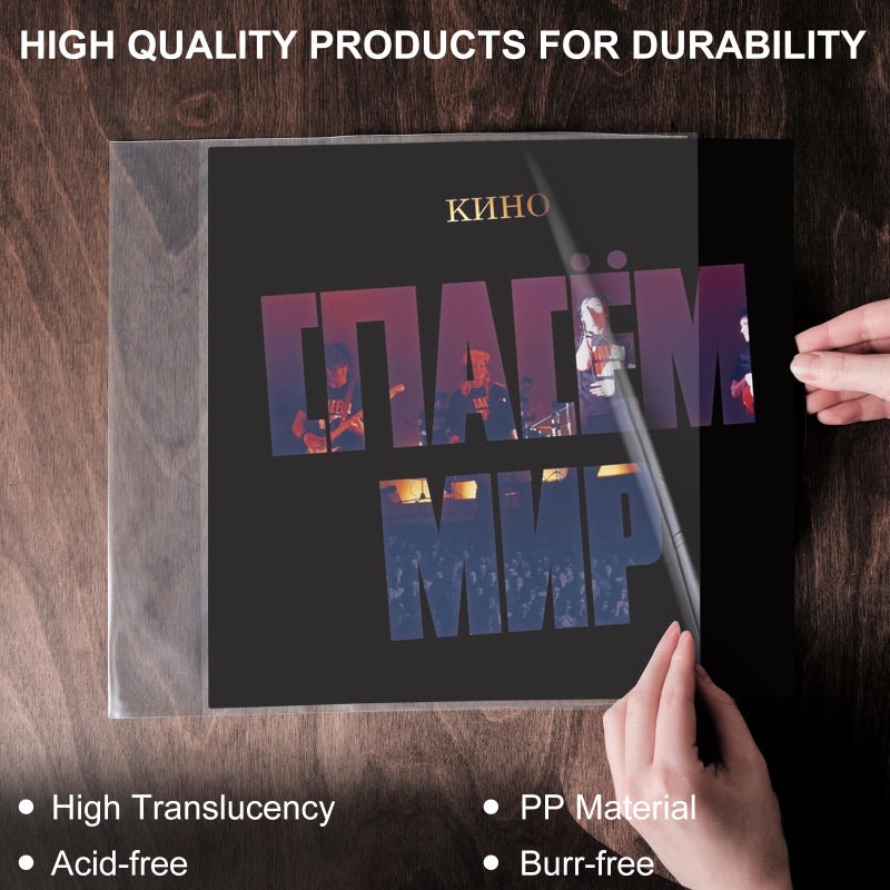 vivinin 30 Pack 4 Mil Thick Vinyl Sleeves, 12.75" X 12.75" Vinyl Record Sleeve Clear Plastic, Outer Sleeve Record Protector for Storing Single and Double LP Albums, Record Sleeves Protection from Scratches - Image 5