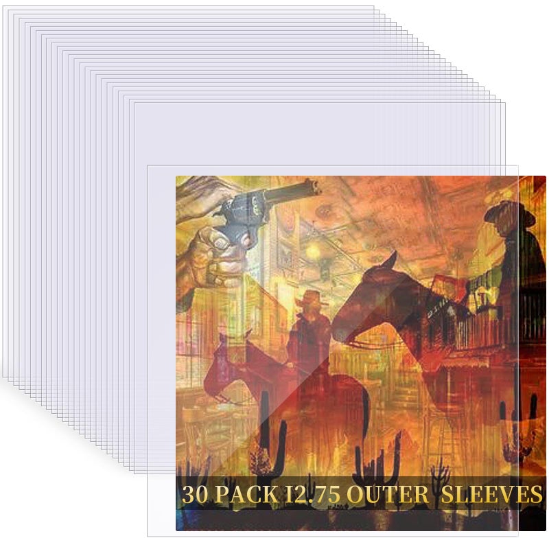 vivinin 30 Pack 4 Mil Thick Vinyl Sleeves, 12.75" X 12.75" Vinyl Record Sleeve Clear Plastic, Outer Sleeve Record Protector for Storing Single and Double LP Albums, Record Sleeves Protection from Scratches - Image 1