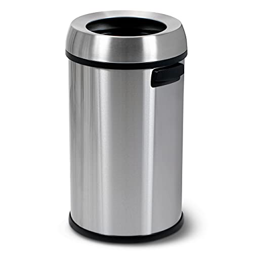 SimpliMagic 65 Liter Open Top Trash Can Commercial Grade Stainless Steel
