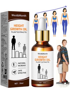 West&Month Height Growth Oil Plant Extracts, Body Boost Essential Oils Foot Stimulation Massage, Natural Herbal Height Increasing Essential Oil, Growth Massage Oil, Promot Bone Growth For Adolescent Bone Growth  - Image 1