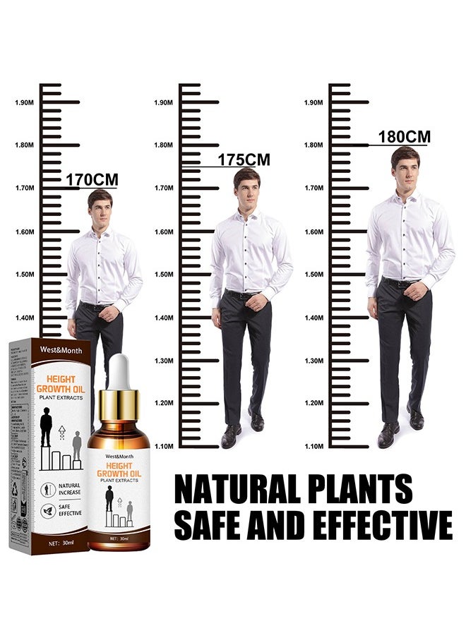 West&Month Height Growth Oil Plant Extracts, Body Boost Essential Oils Foot Stimulation Massage, Natural Herbal Height Increasing Essential Oil, Growth Massage Oil, Promot Bone Growth For Adolescent Bone Growth  - Image 2