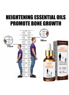West&Month Height Growth Oil Plant Extracts, Body Boost Essential Oils Foot Stimulation Massage, Natural Herbal Height Increasing Essential Oil, Growth Massage Oil, Promot Bone Growth For Adolescent Bone Growth  - Image 3