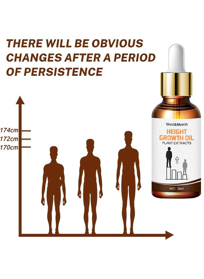 Height Growth Oil Plant Extracts, Body Boost Essential Oils Foot Stimulation Massage, Natural Herbal Height Increasing Essential Oil, Growth Massage Oil, Promot Bone Growth For Adolescent Bone Growth