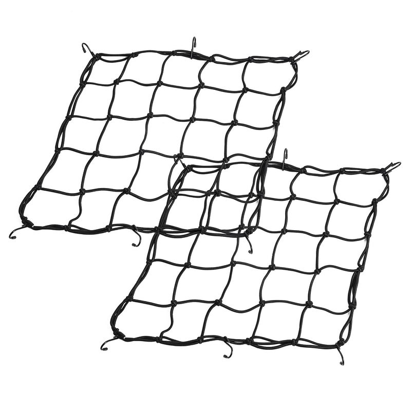 ZZJMCH Motorcycle Cargo Net 2Pack 157x157 Heavy Duty Bungee Net Stretches to 315x315 Gear Helmet Luggage Thicken Netting with 2x2 Small Mesh 6 Adjustable Metal Hooks for Motorcycle Bike ATV - Image 3