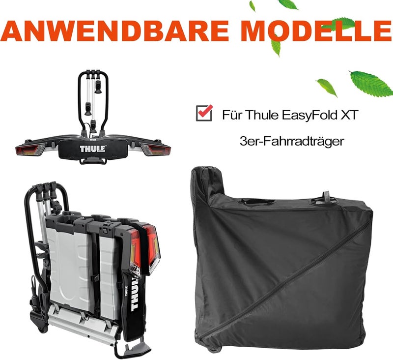 حقيبة Easyfold XT 3 لحامل الدراجات Thule، حقيبة نقل مقاومة للماء لحامل Thule 934100 Clutch، حقيبة حامل الدراجات مصنوعة من قماش أكسفورد 600D المتين، مقاومة للغبار مواد متينة متنوعة - Image 2