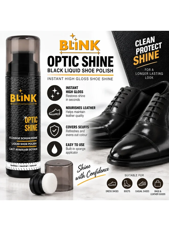 Blink Blink Optic Shine Black Liquid Shoe Polish – Instant High Gloss Shoe Shine