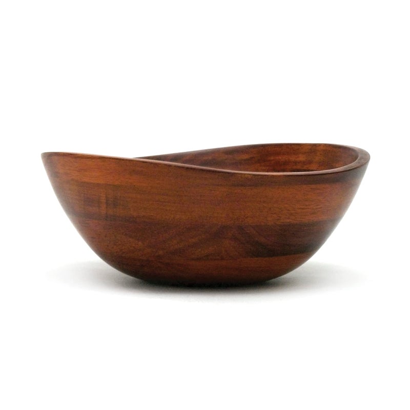 Lipper International Cherry Finished Wavy Rim Beechwood Serving Bowl for Fruits or Salads, Matte, Small, 7.5" x 7.25" x 3", Single Bowl, 30.43Fl oz - Image 1