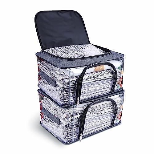 SOLSTICE Storage Box for Clothes of Plastic (44 x 32 x 24 cm) | Oraganisers Storage box for Cloth, Dresses, Saree, Lehenga. Pack of 4 - Image 1
