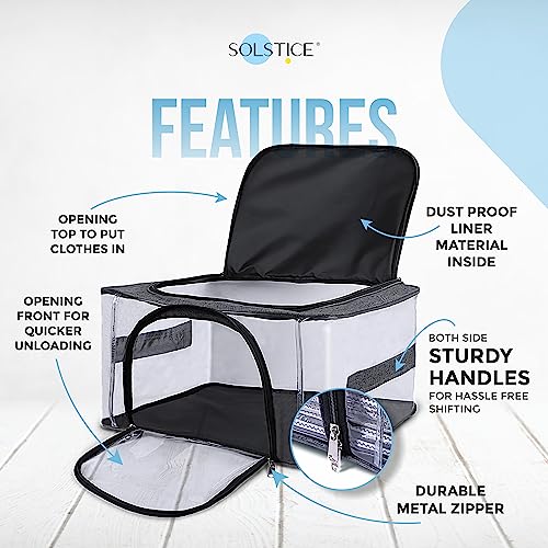 SOLSTICE Storage Box for Clothes of Plastic (44 x 32 x 24 cm) | Oraganisers Storage box for Cloth, Dresses, Saree, Lehenga. Pack of 4 - Image 3