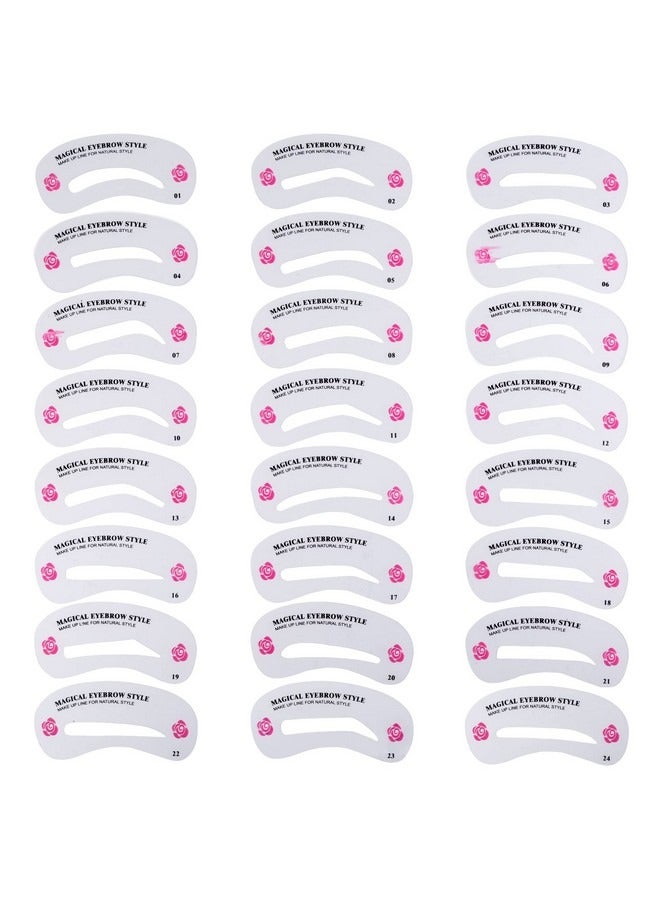 Beauenty 24 Styles Eyebrow Stencils, Eyebrow Shaper Sticker Kit, Reusable Eyebrow Template, DIY Makeup Beauty Tools for Beginners and Professionals  - Image 1
