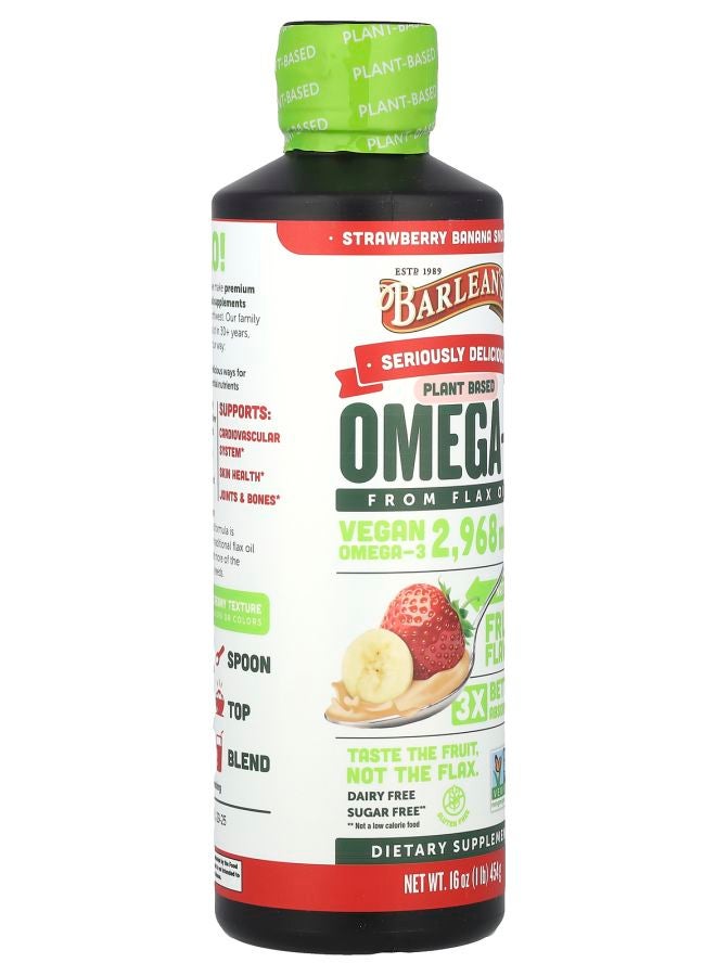 BARLEAN'S Seriously Delicious® Omega-3 From Flax Oil Strawberry Banana Smoothie 2968 mg 16 oz (454 g)  - Image 2