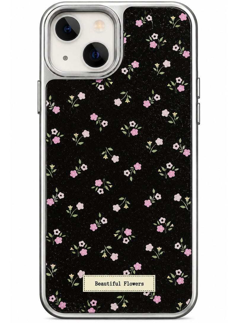 UNICORN Protective Phone Case for iPhone 13/14 with Floral Design & Glossy Frame - Image 1