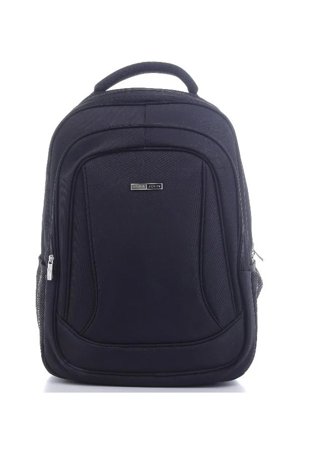 PARAJOHN Parajohn 19 Inch Laptop Backpack for Men & Women, Polyester Travel Backpack with Metal Puller Zipper, Laptop Sleeve, Multiple Compartments and Side Mesh Pockets, Black